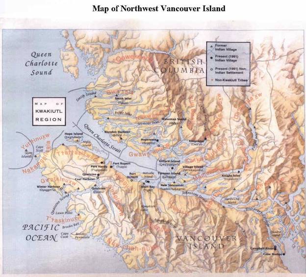 Map of the locations of Port Hardy and Port McNeill. The map is taken from the Condensed Book of Documents of the Claimant, Vol 1, Tab 2.
