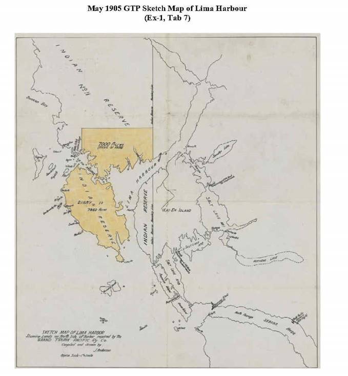 May 1905 GTP Sketch Map of Lima Harbour (Ex-1, Tab 7)
