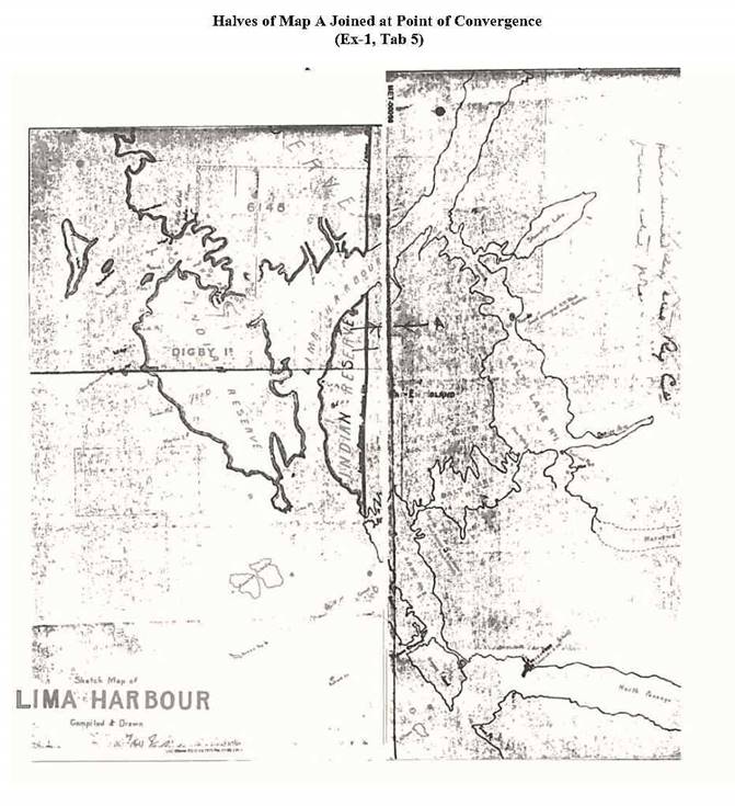 Halves of Map A at point of convergence (Ex-1, Tab 5).
