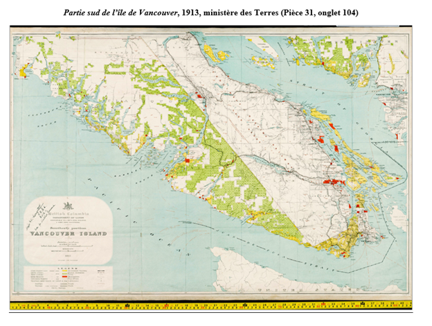 Partie sud de l’île de Vancouver, 1913, ministère des Terres (Pièce 31, onglet 104)